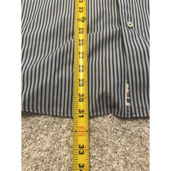 Lacoste Men’s Blue Stripe Button Shirt Long Sleeve Size 44 - Picture 4 of 9